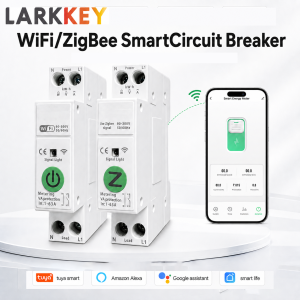 Tuya WiFi/Zigbee Smart Circuit Breaker 63A DIN Rail Power Metering Voltage Protection for Smart Home Wireless Remote Control