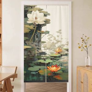 YM6-18 VIKAMA Oriental Landscape Japanese Door Curtain Aesthetic Noren Partition Curtain Vintage Kitchen Bedroom Home Decor