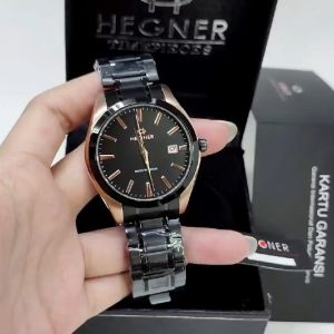 Jam Tangan Wanita Hegner 1678 Tali Rantai Tanggal Aktif Original