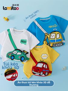 Áo Thun Thoáng Khí 3D Cho Bé Tay Ngắn Có Túi