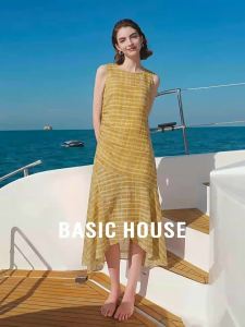 Basic House | Sleeveless Irregular Mid-length Plaid Dress