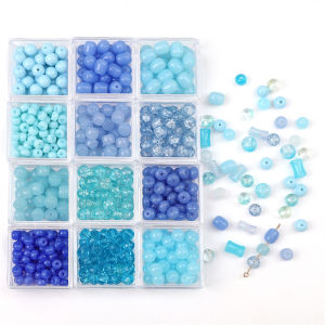 20pcs Glass Blue Solid Color Crystal Loose Space Beads For DIY Bracelet Necklace Jewelry Making