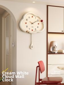 MEISD | Cloud-shaped Quiet Wall Clock Creamy Minimalist