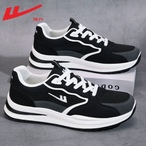 Mens Spring Autumn Sports Shoes Shock Absorption Running Shoes Casual Comfortable Synthetic Leather Upper Breathable PU Insole