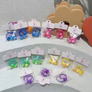 3pcs/set cute children's Korean macaron candy colored star hair rope headwear decoration