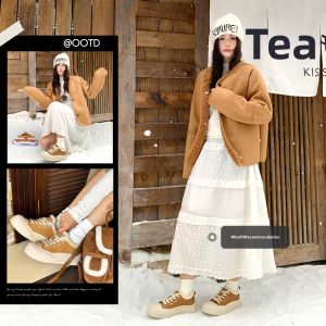 Josiny | Thick Fur Lined Platform Shoes