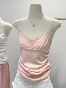 Pure Cotton French Style Sweet And Spicy Lace Butterfly Knot Thin Strap Camisole Womens Summer 2025 New Inner Wear Base Layer