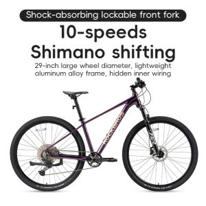 【Local Delivery】ROCKBROS MT400 29 Mountain Bike Shimano CUES U6000 10 Speed MTB Aluminum Alloy Frame Hydraulic Disc Brake Lockout Suspension Fork 11-50T Cassette