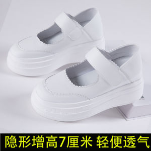 Womens Platform Mary Jane Shoes Casual High Top Thick Heel Two-Way Wear Nurse Shoes Comfortable Breathable Leather Inner