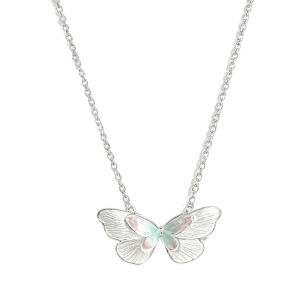 WU YUE JEWELRY | Elegant Soft Sterling Silver 999 Butterfly Necklace