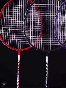 Badminton racket ergonomic grip comfortable handle long lasting performance for indoor outdoor use. Iron alloy frame large hitting area high elasticity cable anti-slip handle.