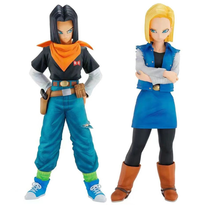 24CM Anime Dragon Ball Z Android 17 18 Figure Android 18 PVC Action ...