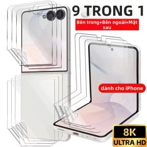TAOYUNXI | Phim Bảo Vệ Màn Hình 9 Trong 1 HD Hydrogel Cho iPhone Duo Bảo Vệ Màn Hình Trong Và Ngoài Phủ Toàn Diện Chống Xước Chất Liệu TPU Trong Suốt Có Thể Gấp Gọn