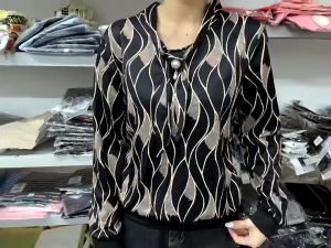 Blouse Women Print Plus Size Loose  Floral Print Fashion Slim Shirt Women top