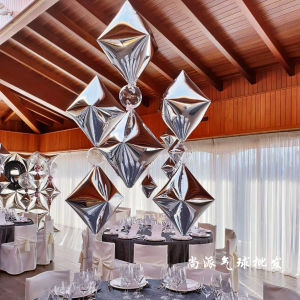 Giấy Nhôm Bạc Dạ Hội Olen Bề Mặt Gương 22 Inch Bảng Đèn Kim Cương 4d Trang Trí Tiệc Sinh Nhật Đám Cưới Dạ Hội Lễ Kỷ Niệm Lễ Hội