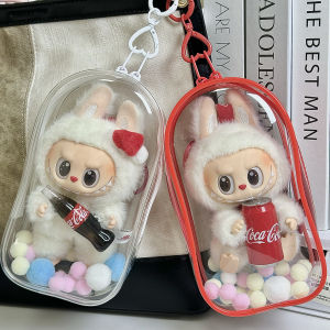Transparent LABUBU Coca-Cola Protective Case Rubber Face Cover Doll Display Dustproof Cover LABUBU Toy Protection Cover