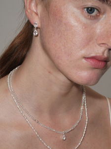 SOFT ROOM | Water Drop Natural White Quartz Earrings