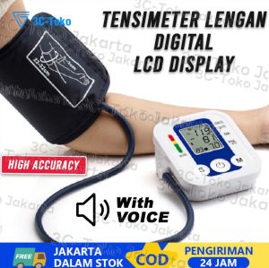Tensimeter Elektronik untuk Lengan Atas Pengukur Tekanan Darah/Denyut Jantung Rumah Tangga Alat Pengukur Presisi Tinggi
