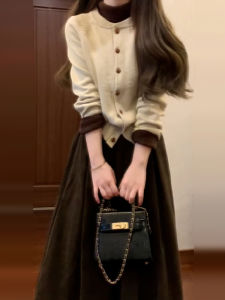 SENWA | Bộ Áo Sweater Len Đan Elegante Phong Cách Hàn Quốc