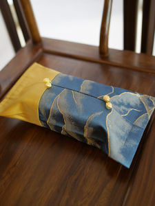 Gold Embroidered Chinese Style Rectangular Living Room Home Use Tissue Box Creative Table Napkin Holder Classical Design