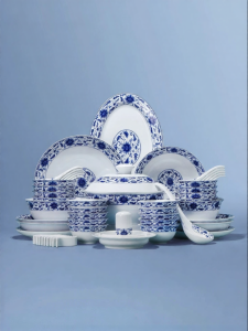 JINGDEZHEN | Bộ Bát Sứ Xanh và Trắng Dùng ở Nhà Bền