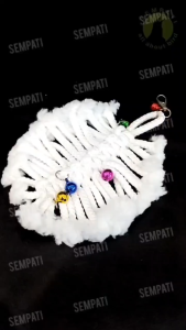 SEMPATI Gigitan Gantung Kapas Kipas Wol Lonceng Cokotan Mainan Lovebird Parkit Nuri Paruh Bengkok Media Anti Over Birahi Hiasan Dekorasi GTLPTH