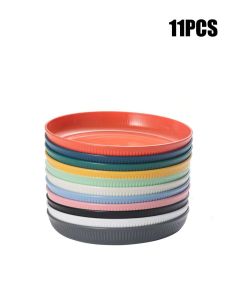 4/11pcs Plastic dinner plate dessert plate reusable suitable for picnic kitchen microwave and dishwasher safe