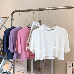 Goodbye Flabby Arms Loose round Neck Short Sleeve T-Shirt Womens Sporty Versatile Slimming Yoga Modal Cotton Top