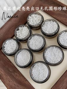 High-Quality Mini White round Pearl Nail Decorations Premium Glow-in-the-Dark Beauty Tools That Dont Peel off Easy to Use
