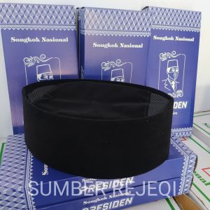 SONGKOK HITAM NASIONAL AC PRESIDEN tinggi 9cm Songkok President Songkok Hitam Peci Hitam