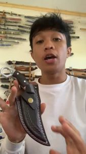 Pisau Skiner Hss Panjang 135cm Sarung Kulit Pisau Daging