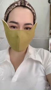 Combo 5 khẩu trang vải bông hoặc màu  có tai mèo  khẩu trang vải 2 mặt cotton  khẩu trang vải che nắng chống sạm nám da - kim yến