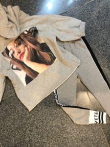L.ER KIDS Brand Girls Fleece Lined Sports Outfit Set Casual Winter Childrens Clothing Portrait Design Sportswear