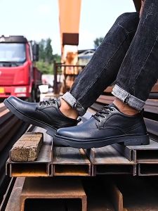 Genuine Leather Work Safety Shoes Steel Toe Cap Indestructible Shoes Anti-puncture Industrial Shoes Waterproof Work Boots 2022