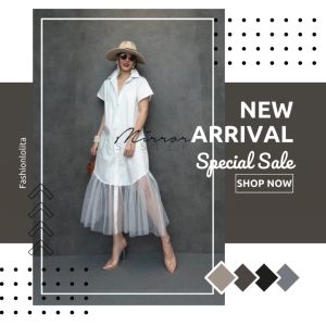 (ชุดขาย V3) Chic Street Seethrough เดรสเชิ้ต คู่ด้วย ชายระบายผ้า น้ำเกละ ใส่ออกมาน่ารักมาก กระดูมผ่ายาวใส่ง่าย เดรสผ่าหน้า การดูแลสุขภาพด้วย