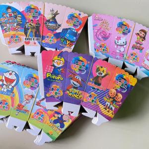 (COD) Kertas Pop Corn 12 x 6 cm + Plastik / Bungkus Pop Corn (100 pcs)+ Plastik (100 pcs)// Kertas Pop Corn Murah // Kertas Pop Corn 12 x 6 // Kemasan Kotak Pop Corn