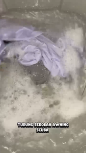 TUDUNG SEKOLAH TERBAIK TAHAN LASAK KANAK KANAK AWNING SCUBA PUTIH NILA BY PTT