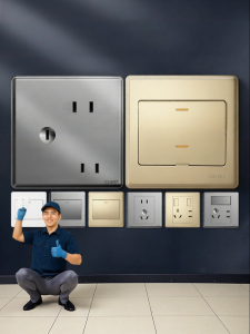 CHNT | Multi-port Wall Outlet Panel 86 Type Gold