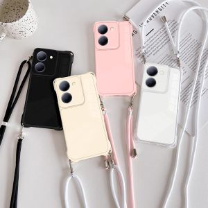 New Phone Case VIVO Y18 Y18s Y28s Y28 Y27s Y27 Y36 Y78 Y77 5G 4G Hot Simple Fashion Casing Four Corners Anti-drop Anti-shock Back Cover with Lanyard 2025