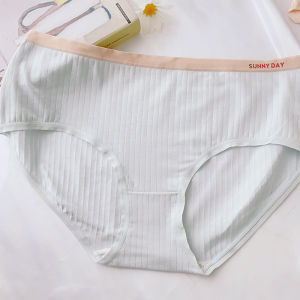 VOGANA Pure Cotton Macaron Color Underwear Women plus Size Middle Waist Comfortable Breathable Antibacterial Home Wear