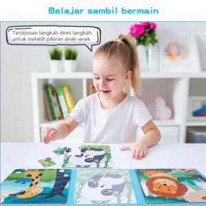 FUNToy 3 in 1 Buku Puzzle Magnet / Magnetic Puzzle Book dengan 5 Level Step Tingkat Kesulitan Variasi Mainan Edukasi Anak