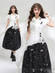 KEIKO | Stylish Unique Irregular Hem Fitted Linen Blouse