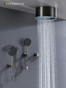 DXD | Dark Installation Ceiling Mounted Simple Pre-Embedded Wall Piano Key Shower Head Set