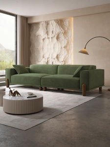 French Retro Corduroy Fabric Sofa Set Induction Light