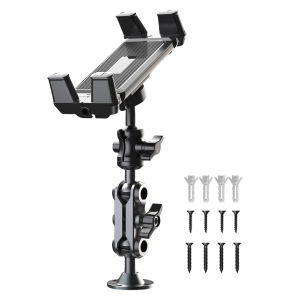 Heavy Duty Tablet Holder with Screw Aluminum Drill Base Phone Rack Rust Proof Car Dashboard Phone Mount for Car Bike Boats Trucks