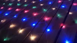 LED Net Lights Outdoor Mesh String Lights Warm White Fairy Grid Garland for Garden Fence Patio Holiday Party Decor