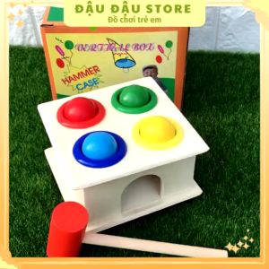 Đồ Chơi Hộp Đập Bóng Búa Gỗ Và 4 Bóng Cho Bé Đậu Đậu Store