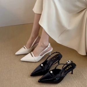 LOEI Nayoung Kitten Heels Wanita Slingback Mutiara 7 CM 1666