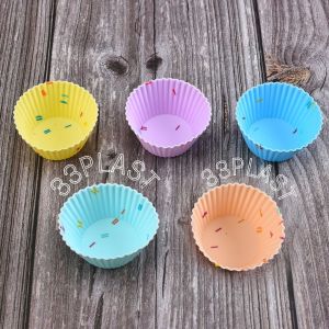 Cetakan Bolu Silikon Cetakan Muffin (5PCS) Cetakan Kue Cetakan Jelly puding silikon