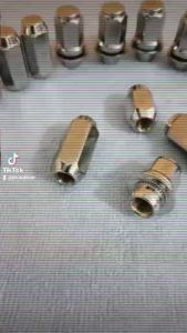 PROMO (1 SET 4 roda) Mur Racing Chrome Fujita 12x1.5/1.25 (lug nut) K21/K19 - mur roda velg racing drat pendek panjang kuda innova